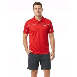 TYR Male Alliance Tech Polo Red Logo Wicking TFPOC6A Men's Size XL Athletic Fit